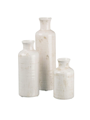 Sullivans White Ceramic Vase Set