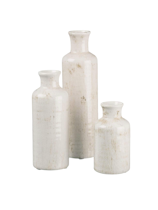 Sullivans White Ceramic Vase Set