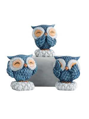 Cute Owls Statue Set of 3