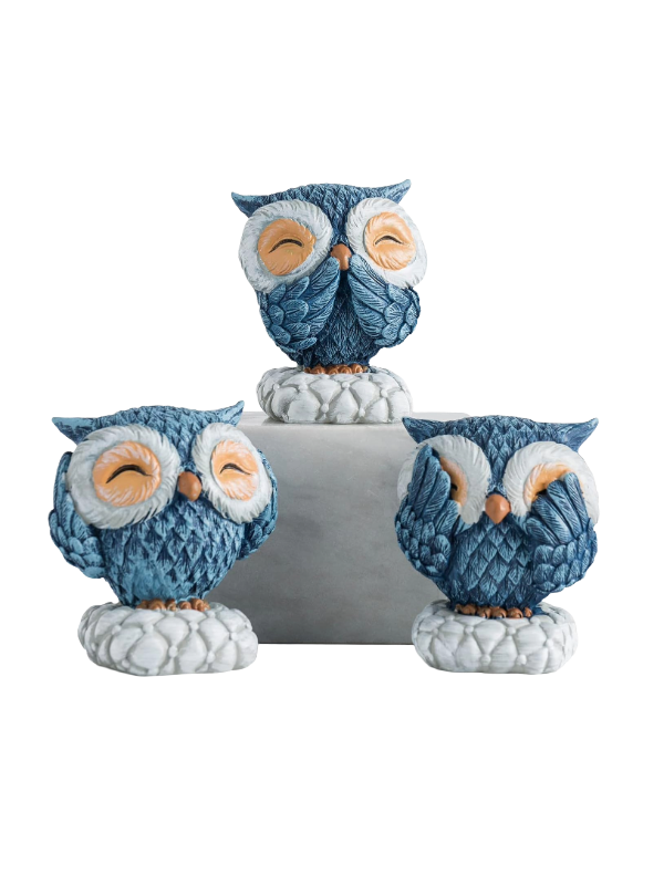 Cute Owls Statue Set of 3